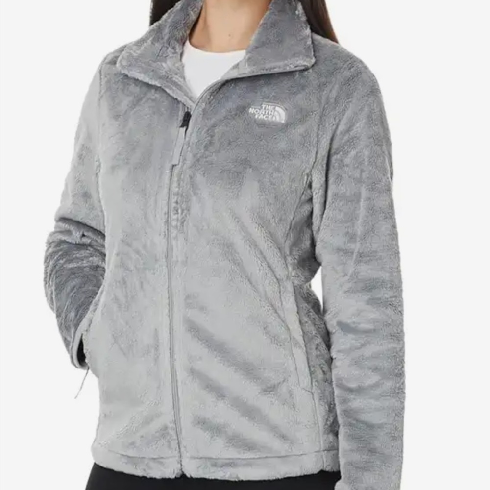 The North Face Osito Fuzzy Fleece Jacket Women's Size Large Grey Full Zip